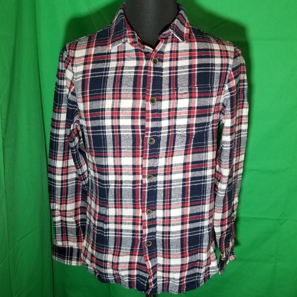 Jachs MFG Co Mens Small Burgundy Flannel Long‎ Sleeve Shirt Camping Outdoor